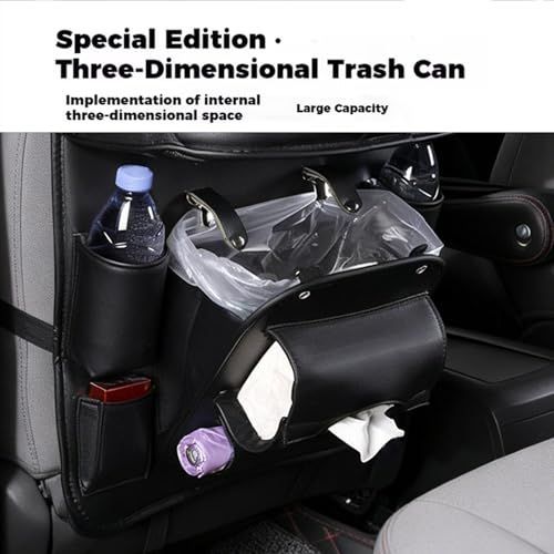 Premium Car Backseat Organiser with Foldable Tray – Black