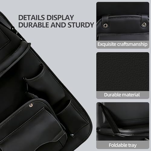 Premium Car Backseat Organiser with Foldable Tray – Black