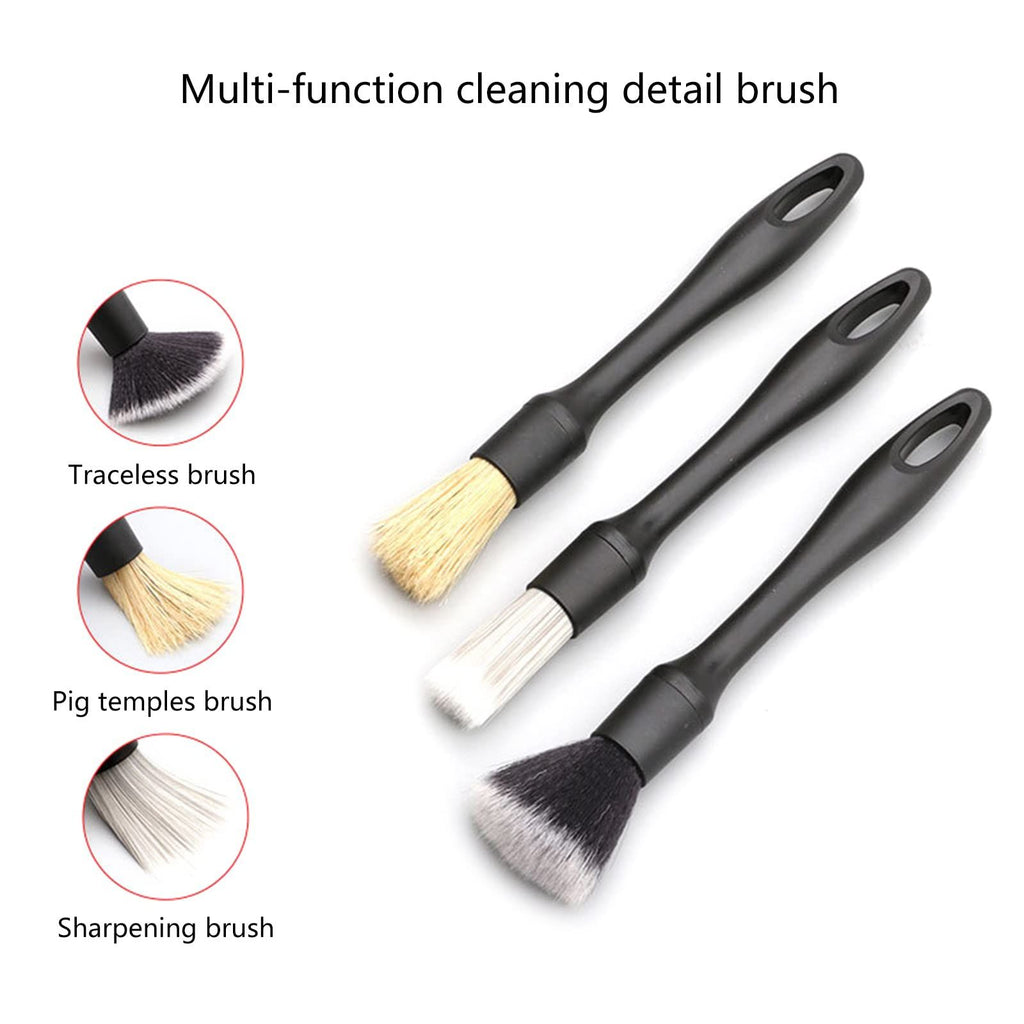 3-Piece Car Detailing Brush Set – Interior & Exterior